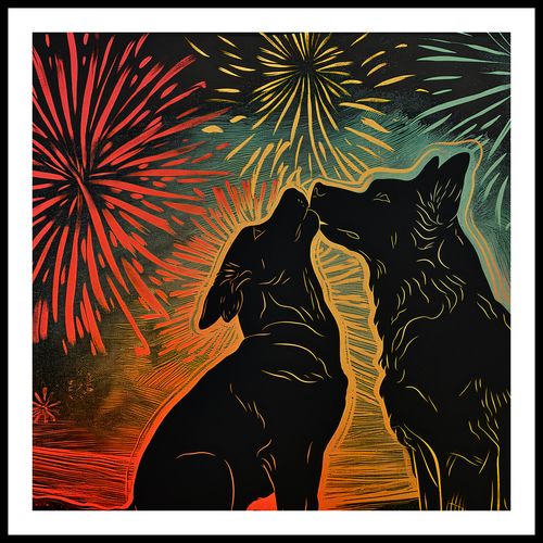 Plakat 90x90cm Psi Uścisk na Arena.pl