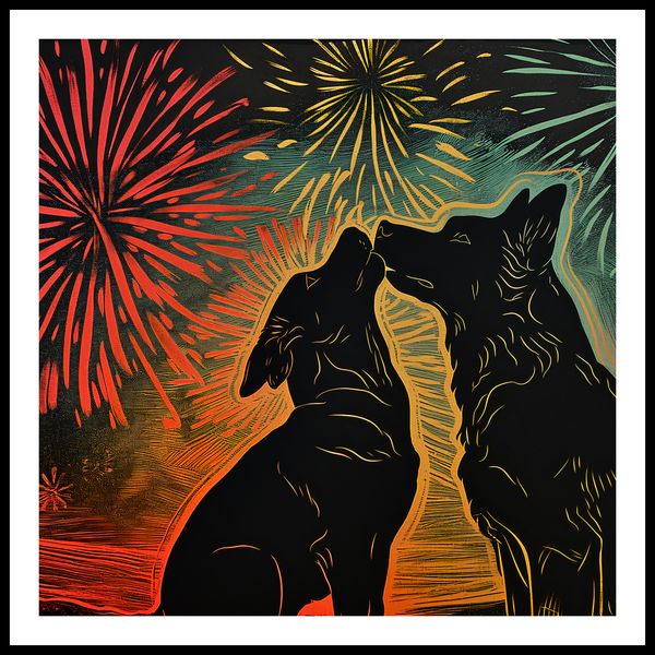 Plakat 90x90cm Psi Uścisk zdjęcie 3