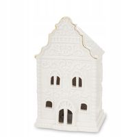 Domek Led Figurka Ozdoba Świąteczna Boże Narodzenie Latarenka Lampion Biały