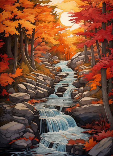 Plakat 13x18cm Jesienne Wodospady zdjęcie 1