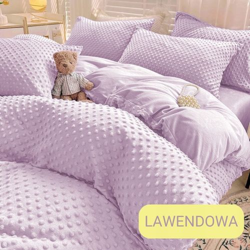 Pościel 200x220 pluszowa polarowa MINKY miś kropki 3D kolory zimowa na Arena.pl