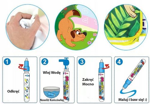 DUŻA MATA WODNA DO MALOWANIA WODĄ PIECZĄTKI 120x90 na Arena.pl