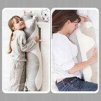 MASKOTKA PLUSZAK PODUSZKA ZABAWKA PRZYTULANKA DŁUGI KOT SZARY 90cm