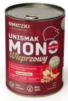 Mokra karma dla psów Unismak MONO wieprzowina400gr