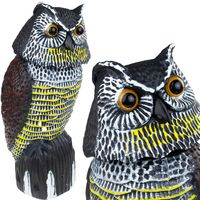 Odstraszacz Ptaków Myszy Sowa Z Dźwiękiem Z Czujnikiem Ruchu  Ruchoma Głowa