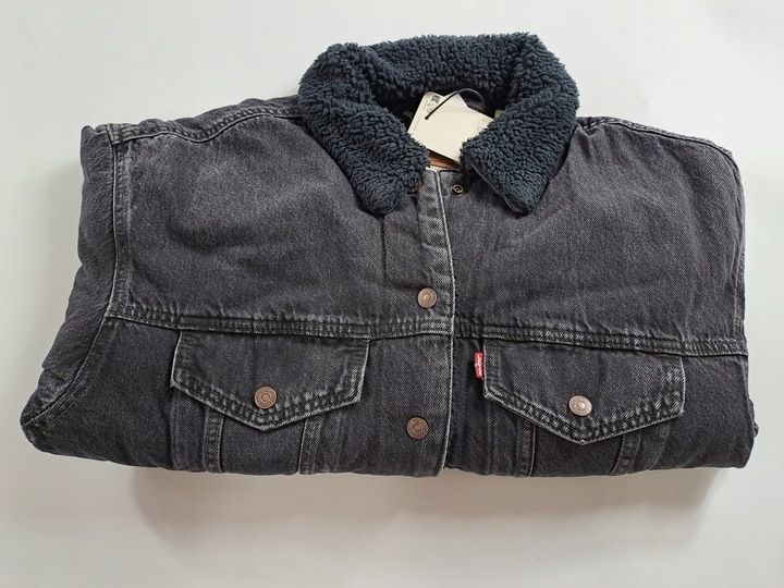 Damska kurtka Levi's dżinsowa z podszewką ze sztucznego futra | R. XS zdjęcie 8