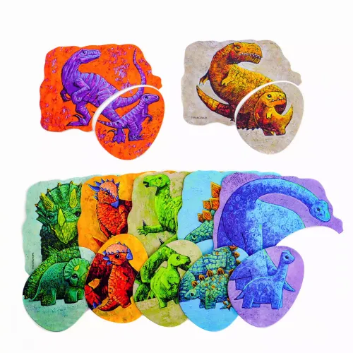 Ekopuzzle dwuelementowe. Dinozaury i ich dzieci na Arena.pl