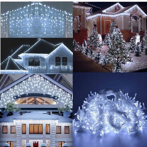 KURTYNA LED SOPLE 23m 500 LED BIAŁY ZIMNY FLASH IP44 LAMPKI ZEWNĘTRZNE na Arena.pl