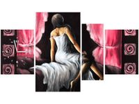 70CM 120CM OBRAZ 4 ELEM PIĘKNA DZIEWCZYNA CZERWIENI ŚCIENNY