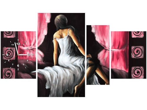 70CM 120CM OBRAZ 4 ELEM PIĘKNA DZIEWCZYNA CZERWIENI ŚCIENNY na Arena.pl