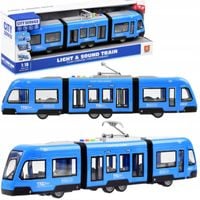 duży tramwaj jeździ dźwięki światła baterie niebieski 930b