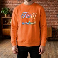 Bluza crewneck pomarańczowa z Twoim nadrukiem XL