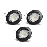 3x Czarny reflektor LED 4,5W 3000K ciepły biały z regulacją kąta do salonu