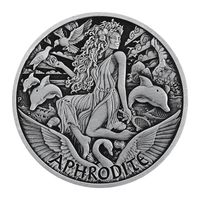 Tuvalu: Bogowie Olimpu - Afrodyta 5 uncji Srebra 2022 Antiqued Coin