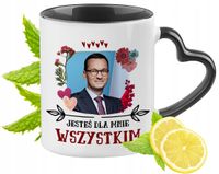 Mateusz Morawiecki Kubek Czarny Z Uszkiem W Kształcie Serca Na Prezent