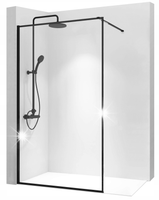 ŚCIANKA PRYSZNICOWA 100 CZARNA REA BLER BLACK NANO 195 cm SZKLANA WALK IN