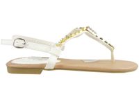 Białe sandały z cyrkoniami płaskie buty damskie 40