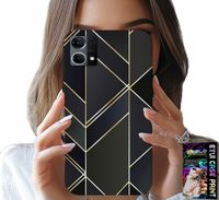 ETUI DO OPPO RENO7 4G - ZŁOTE RAMKI, ELEGANCKIE WZORY + SZKŁO