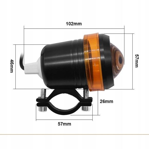2 X Halogen Motocyklowy U3 Z Ringiem Pomarancz+Wł zdjęcie 7