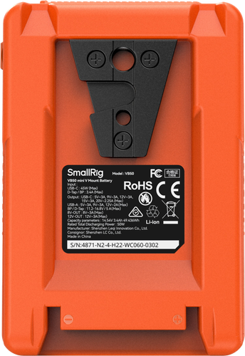 SmallRig 4871 V-Mount Mini Akumulator VB50, D-Tap, USB-A, USB-C na Arena.pl