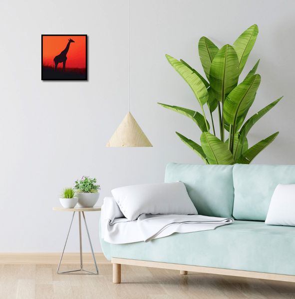 Plakat 30x30cm Żyrafa w Czerni zdjęcie 4