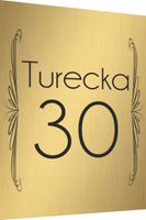 Tabliczka Tablica ADRESOWA nierdzewna dibomd 30x20 NUMER DOMU złota