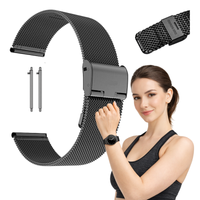 Pasek do Samsung Galaxy Watch 3 4 5 Active metalowy czarny bransoleta 20mm