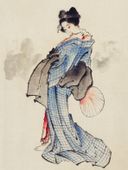 Plakat 15x20cm Gejsza Katsushika Hokusai Japoński Vintage do Salonu