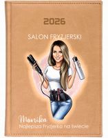 KALENDARZ A5 2026 DZIENNY terminarz z nadrukiem UV SALON FRYZJERSKI + IMIĘ