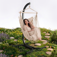 STELAŻ KOKON KRZESŁO Brazylijskie BEŻOWE BOHO Wygodne, FOTEL WISZĄCY KSOZ025C