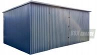 GARAŻ BLASZANY 6m x 5m pion - spad tył - Brama - antracyt grafit BOX51 6x5