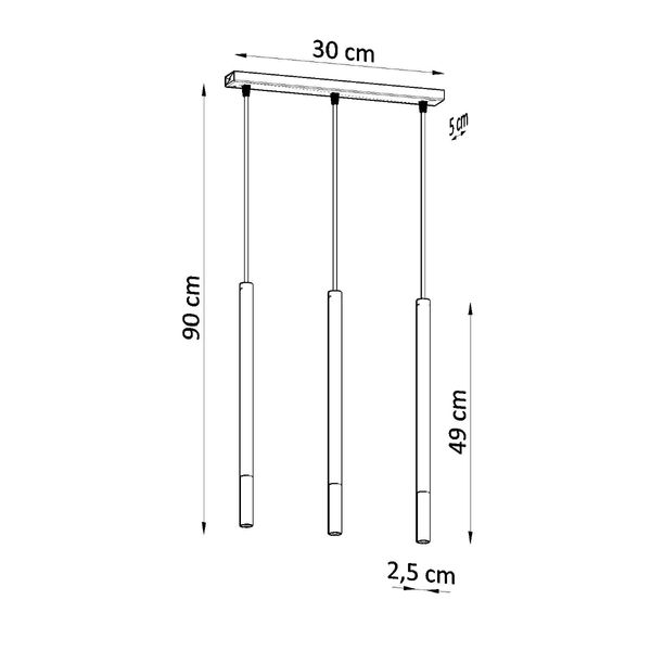 Lampa wisząca MOZAICA 3L czarny/chrom zdjęcie 4