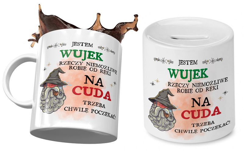 Dla Wujka Zestaw Kubek + Skarbonka Na Prezent Z Nadrukiem Ze Zdjęciem zdjęcie 1