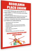 REGULAMIN PLACU ZABAW TABLICZKA INFORMACYJNA ALUMINIOWA