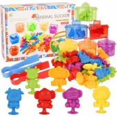 Zestaw Edukacyjny Nauka Liczenia Kolorów Zwierzątka Sortery Gra Montessori