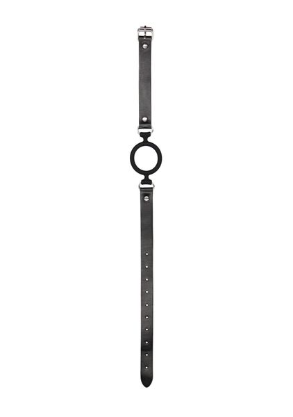 Silicone Ring Gag - With Adjustable Bonded Leather Straps zdjęcie 3