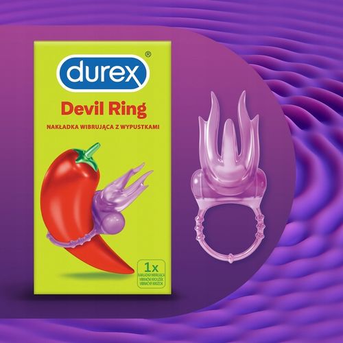 DUREX LITTLE DEVIL Stymulująca Nakładka Wibrująca na Penisa Dyskretna Cicha na Arena.pl