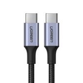 kabel przewód usb-c w oplocie 5a 480mb/s 0.5m czarno szary