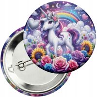 Przypinka z agrafką 59mm - JEDNOROŻEC UNICORN KOŃ