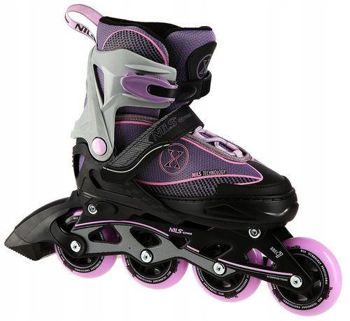 Rolki Z Regulacją Łyżworolki Rekreacyjne Fioletowe Kauczukowe Kółka ABEC-7 na Arena.pl