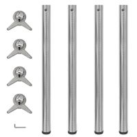 4 Nogi do stołu z regulacją wysokości 870 mm szczotkowany nikiel