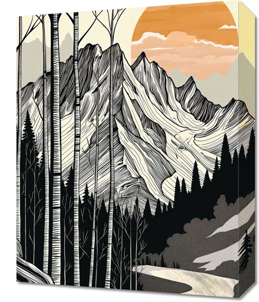 Obraz 40x50cm Drzeworys Górski zdjęcie 1