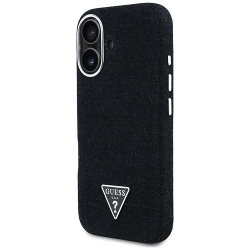 Etui Guess Denim Triangle Logo MagSafe do iPhone 16 czarny na Arena.pl