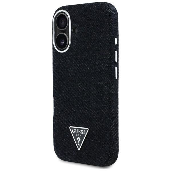 Etui Guess Denim Triangle Logo MagSafe do iPhone 16 czarny zdjęcie 2