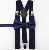 Komplet SZELKI męskie i MUCHA męska granatowa