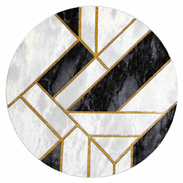RUG/LU/ESTEMA/MARBLE3/BLACK+GOLD/R160 zdjęcie 1
