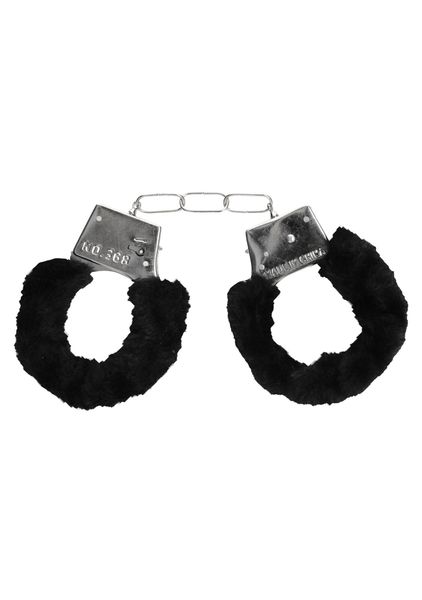 Pleasure Furry Hand Cuffs - With Quick-Release Button zdjęcie 2