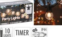 GIRLANDA ŚWIETLNA 10 LED TWORZYWO SZTUCZNE 450X5X11 CM CZARNY TIMER IP44