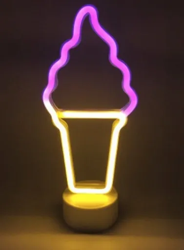 LAMPKA NEONOWA 3D LÓD LODY ICE-CREAM LAMPA BATERIE zdjęcie 2