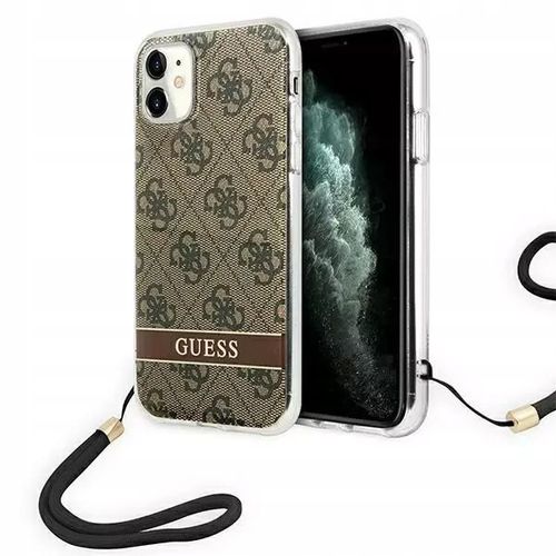 Guess Etui do iPhone 11 brązowy hardcase 4G Print na Arena.pl